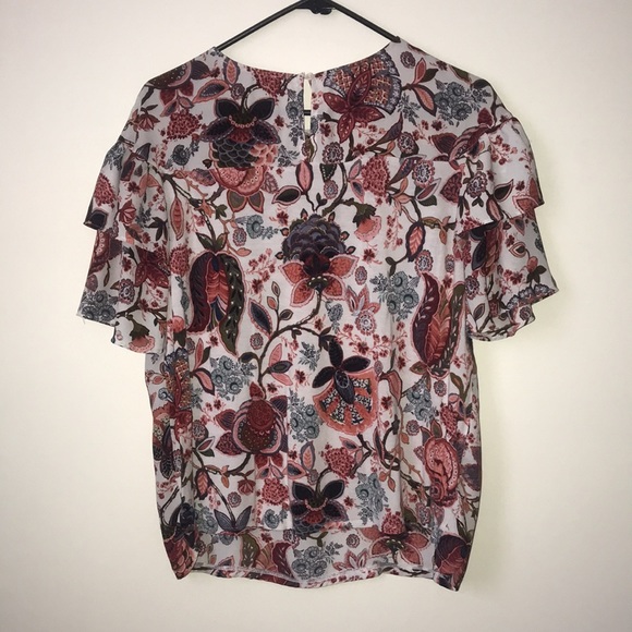 Loft Brand Short Sleeve Floral Shirt Size Small - Picture 4 of 5